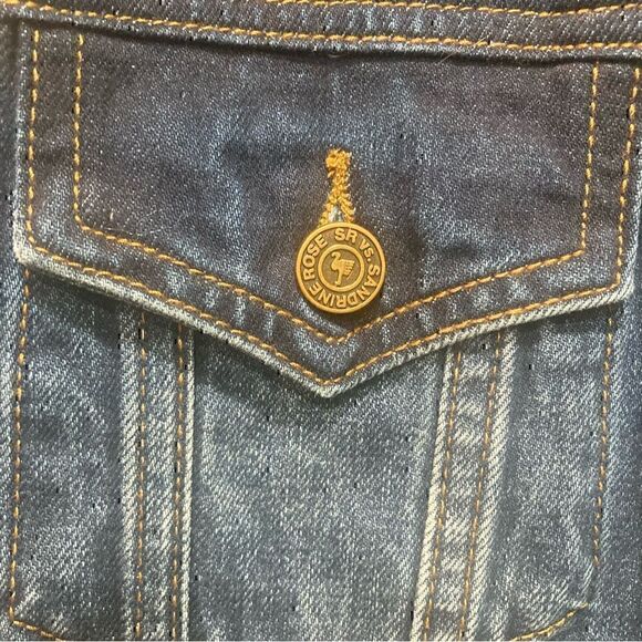 NWT Sandrine Rose x Free People ‘Tres Cool’ Oversized Denim Jacket Size XS - Picture 8 of 11